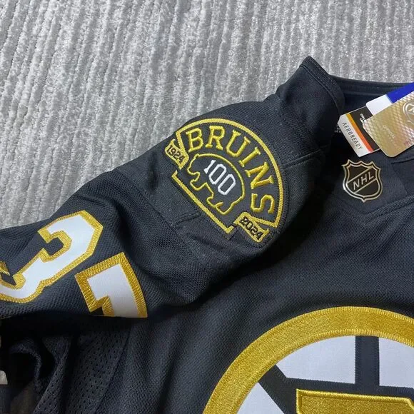Boston Bruins Patrice Bergeron Jersey Mens 50 Adidas 100th Anniversary Authentic